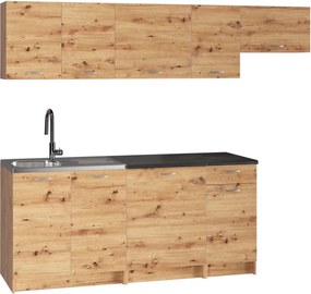 Komplet 7 szafek kuchennych 240 cm dąb artisan S6-F87