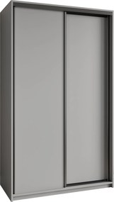 Szafa Przesuwna NISSE 120 cm Szafa Dwudrzwiowa z Szufladami Grafit / Czarne Profile