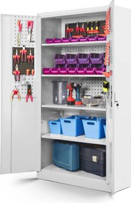Szafa na narzędzia BRUNO, 920 x 1850 x 500 mm, szara