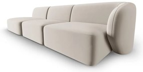 Beżowa aksamitna sofa prawostronna 311 cm Paolo – Milo Casa