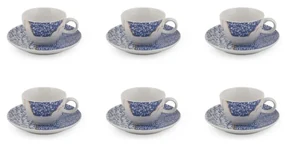 Biało-niebieskie porcelanowe filiżanki zestaw 6 szt. 0.9 l – Hermia