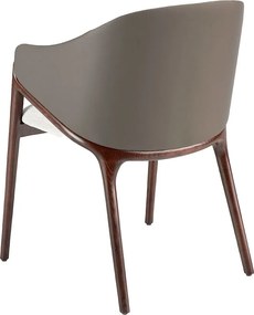 Krzesło z ekoskóry w kolorze beżowym i ciemnej norek 4090 ANGEL CERDA