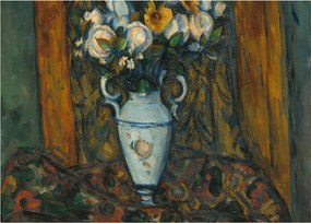 Obraz na szkle - Paul Cézanne, Vase of Flowers, reprodukcje (70x50 cm)