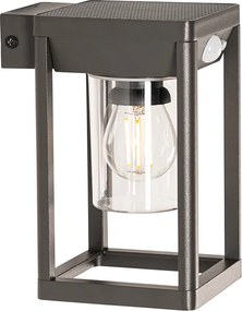 Lampa ścienna zewnętrzna ciemnoszara z LED i regulowanym światłem na panel słoneczny - Sonne