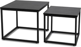 Zestaw Stolików Kawowych TEVET Czarny do Salonu Loft