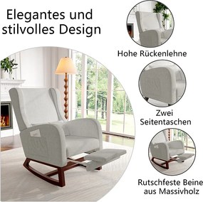 Fotel bujany, Fotel bujany - Fotel z chowanymi nogami - Szary