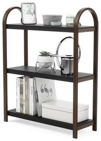 Czarny regał w dekorze orzecha 72x90 cm Bellwood – Umbra