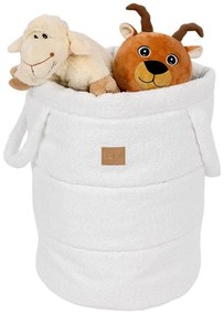 Biały tekstylny dziecięcy kosz na zabawki ø 39x50 cm – Meowbaby