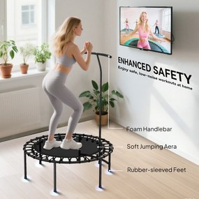 SPORTNOW Trampolina Rebounder, 5-stopniowy regulowany uchwyt, trampolina do treningu, Czarny