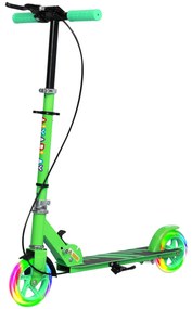 AIYAPLAY Hulajnoga dla dzieci, podwójne hamulce, metalowa rama, podnóżek, składana, 3-8 lat, Zielony