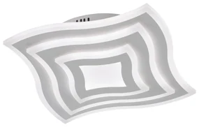 Biała metalowa lampa sufitowa LED ze zdalnym sterowaniem i ściemniaczem 43x43 cm Gorden – Fischer & Honsel