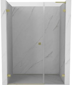 Mexen Lunar-B L drzwi prysznicowe uchylne lewe 120 cm, transparent, złote szczotkowane - 832SL-120-050-55-00-L