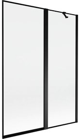 Mexen Mist parawan nawannowy 2-skrzydłowy prawy 130 x 150 cm, czarna ramka, czarny - 8A9-130-011-70-70-P