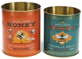 Pojemniki dekoracyjne z cyny zestaw 2 szt. ø 11x13 cm Honey – Rex London