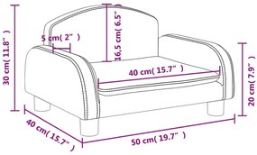 Brązowa sofa dla chłopca ze sztucznej skóry Teslo 2X