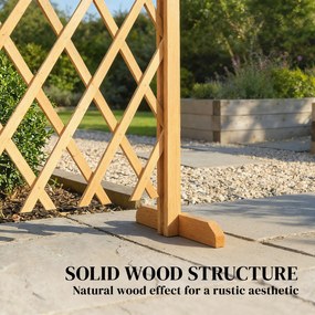 Outsunny Kratka nożycowa 2-częściowy zestaw rozszerzalna wolnostojąca z podstawami 180 x 30 x 103 cm Brązowa | Aosom PL