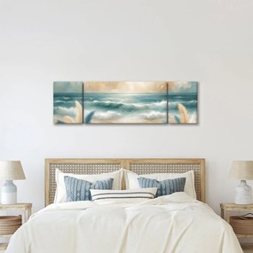 Obraz – Malowana plaża w delikatnych kolorach (170x50 cm)