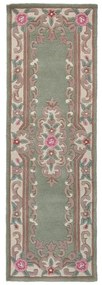 Zielony wełniany chodnik Flair Rugs Aubusson, 67x210 cm