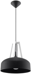 Czarna drewniana lampa wisząca loft - EX516 Hirumi