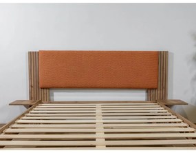 Pomarańczowe łóżko dwuosobowe ze stelażem 160x200 cm Lior – Bobochic Paris