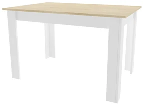 Biały stół do jadalni z blatem dąb sonoma MADO 120x80