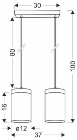 Czarno-naturalna lampa wisząca ze szklanym kloszem ø 12 cm Wels – Candellux Lighting