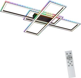 Lampa sufitowa LED Nettlife do sypialni – 35 W – ściemnialna – czarna – z pilotem – zmieniająca kolor RGB – kwadratowa lampa sufitowa