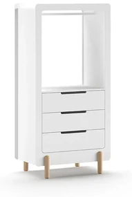 Biała szafa dziecięca otwarta 88x180x57 cm Smile – Vipack
