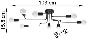 Biała lampa sufitowa z odkrytymi żarówkami loft - A628-Brif