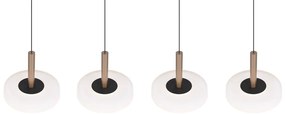 Lampa wisząca LED w czarno-biało-złotym kolorze ze ściemniaczem i szklanym kloszem Celeste – Trio