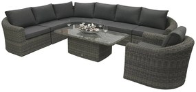 Rattanowy zestaw modułowy BORNEO LUXURY dla 7 osób (szary)