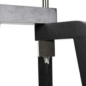 Lampa podłogowa trójnóg czarna z niebieskim kloszem i złotem 50 cm - Puros