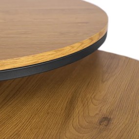 Zestaw Stolików Kawowych DELIA MAX 60 cm/80 cm Dąb Złoty Nowoczesny Loft