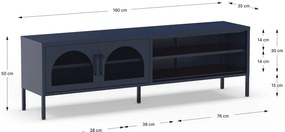 Ciemnoniebieska szafka pod TV 160x50 cm Diora – Marckeric