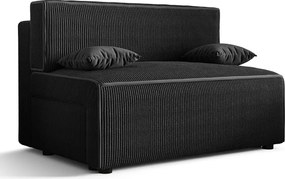 Czarna tapicerowana sofa z funkcją spania E3-B38