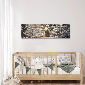 Obraz - Koń w zimowym krajobrazie (170x50 cm)