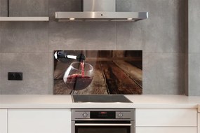 Panel szklany do Kuchni Degustacja Wina na Drewnie