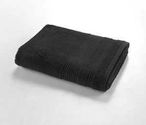 Czarny bawełniany ręcznik kąpielowy frotte 70x130 cm Tendresse – douceur d'intérieur