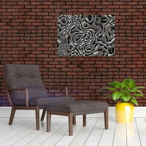Obraz na szkle - Metaliczna abstrakcja (70x50 cm)