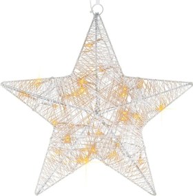 Gwiazda choinkowa dekoracyjna - rattan - 30 lampek LED - 35 cm