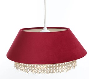 Czerwona lampa wisząca z rattanową dekoracją - 14X A347 B6-D96