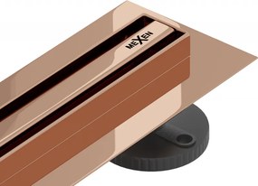 Mexen Flat 360° Slim odpływ liniowy obrotowy 80 cm, różowe złoto - 1641080