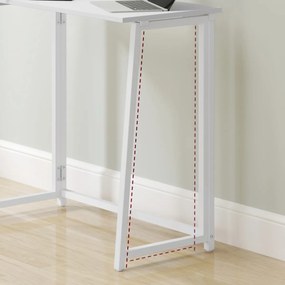 Zestaw do biura – składany stół ZARIMO 80×40 cm, biały + krzesło biurowe AVOLA VELVET jasnoniebieskie