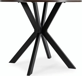 Stół Okrągły LAUREN 80 cm Orzech/Czarny Loft Nowoczesny