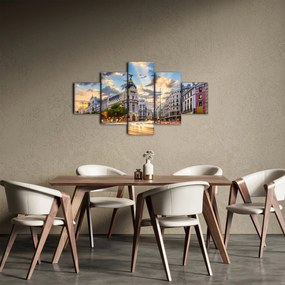 Obraz - Calle Gran Vía, Madryt, Hiszpania (125x70 cm)