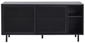 Czarna metalowa komoda z drzwiami przesuwnymi 160x75x46 cm Veep – Unique Furniture