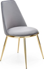 Velvetowe krzesło na złotych nogach K460