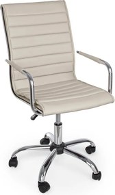 Szarobrązowe krzesło biurowe z imitacji skóry Perth – Yes Everyday