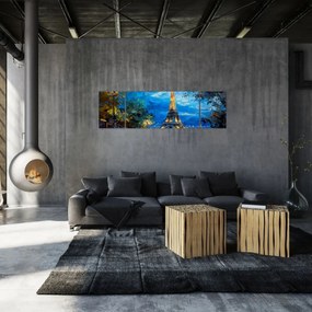 Obraz - Obraz olejny przedstawiający wieżę Eiffla (170x50 cm)