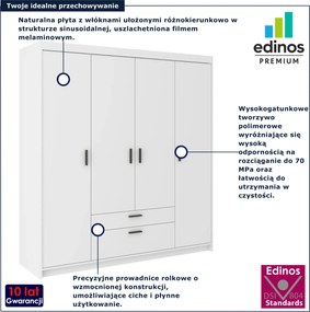 Biała szafa czterodrzwiowa do sypialni E6-A92